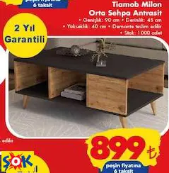 TİAMOB MİLON ORTA SEHPA ANTRASİT